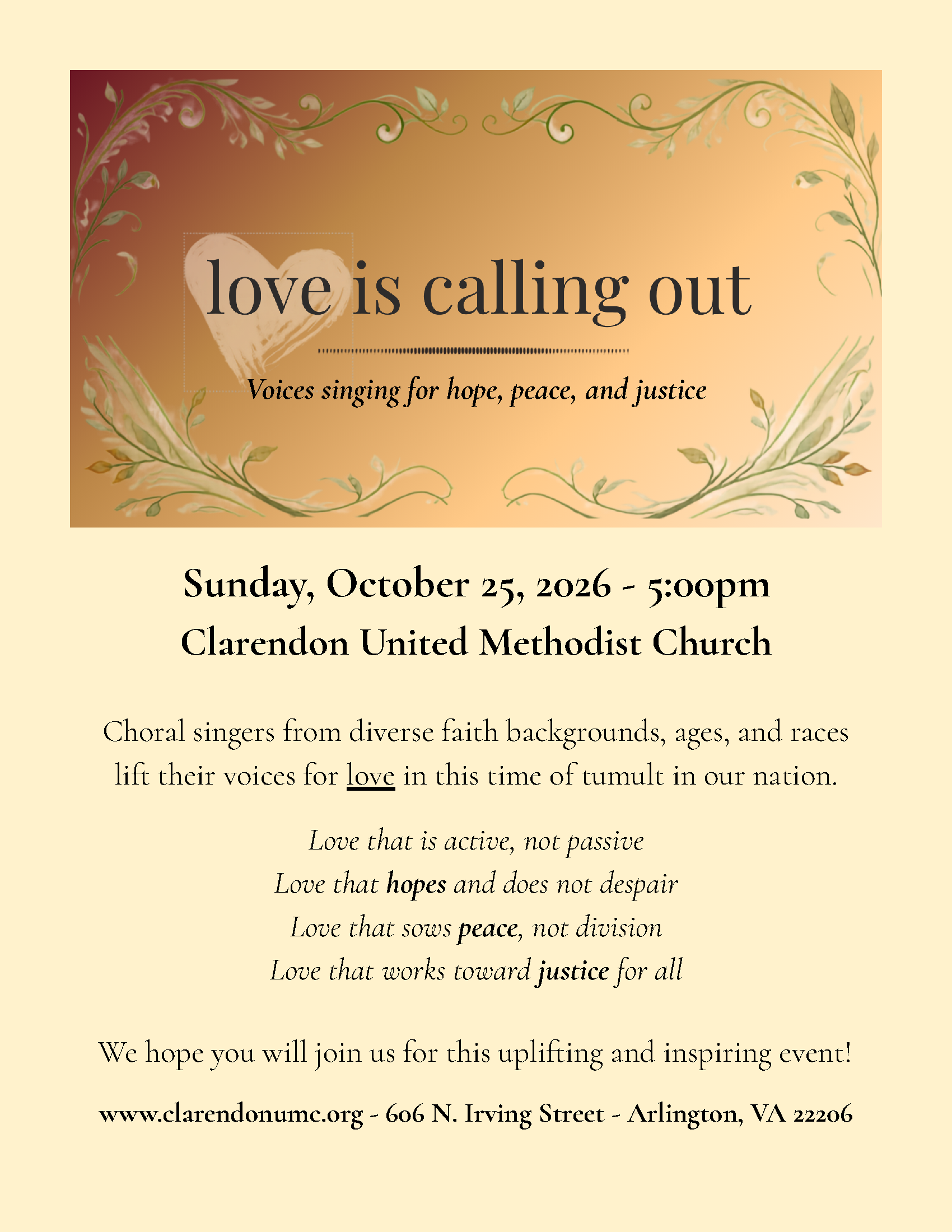 Love Is Calling Out - Flyer